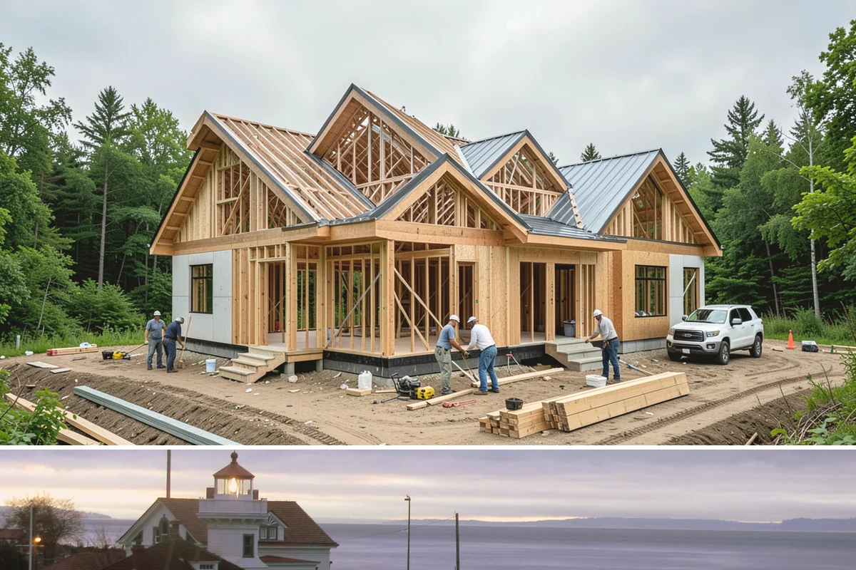 Coffered Ceiling Construction in Mukilteo, Snohomish County, WA - Coffered ceilings are interior craftsmanship that can be built in any season.