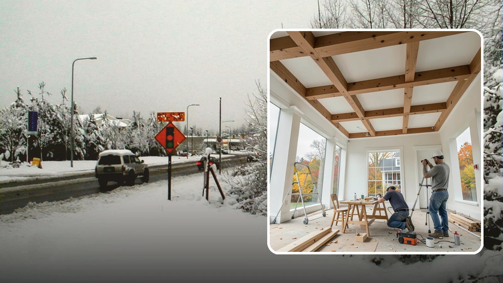Coffered Ceiling Construction in Newcastle, King County, WA - An elegant coffered ceiling that adds depth, architecture, and richness overhead.