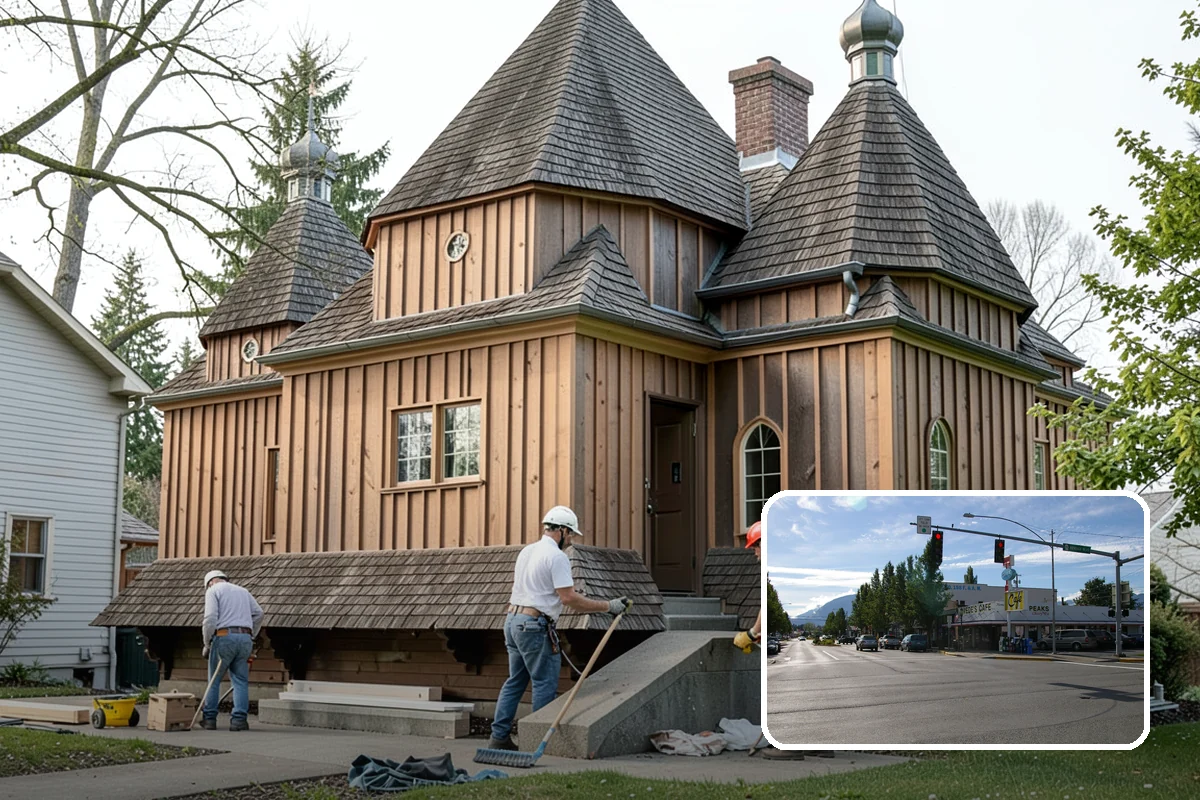 Coffered Ceiling Construction in North Bend, King County, WA - Dramatic architectural depth overhead