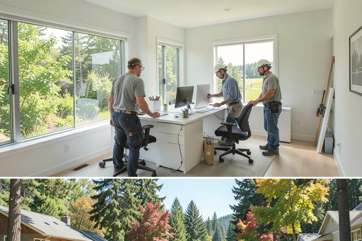 Coffered Ceiling Construction in Orting, Pierce County, WA - Coffered ceilings are interior craftsmanship that can be built in any season.