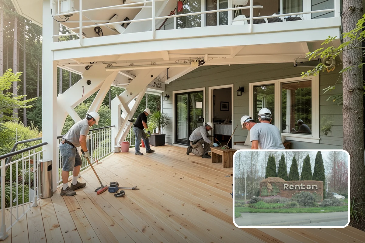 Coffered Ceiling Construction in Renton, King County, WA - Dramatic architectural depth overhead