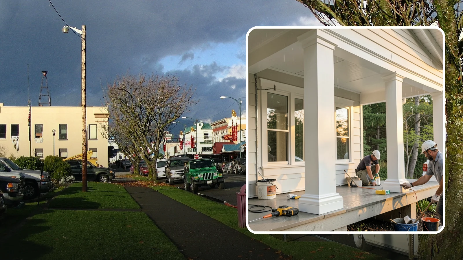 Column Wrap Installation in Arlington, Snohomish County, WA - Column wrap installation that dresses up porch posts with a durable, finished exterior look.