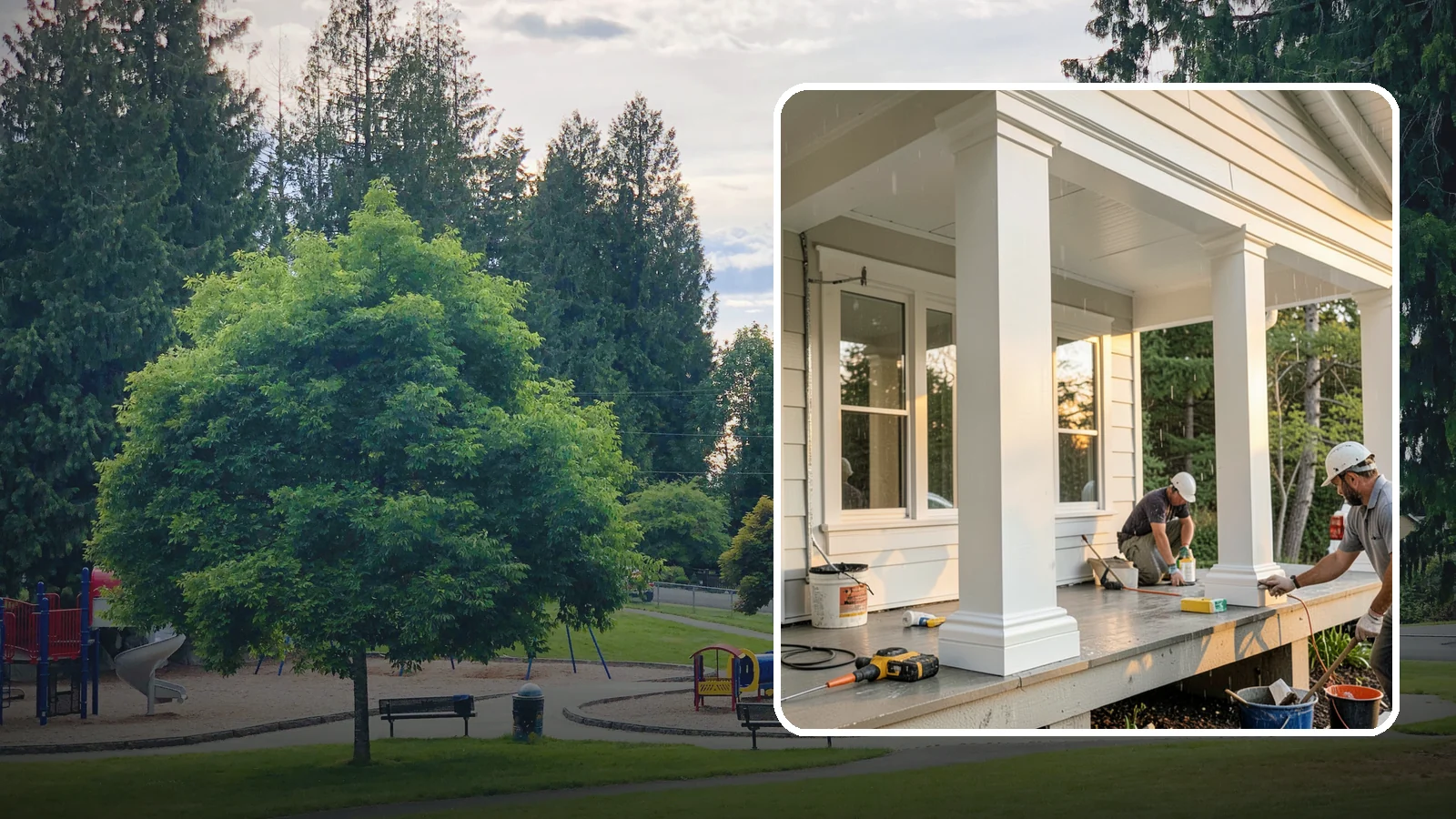 Column Wrap Installation in Bonney Lake, Pierce County, WA - Column wrap installation that dresses up porch posts with a durable, finished exterior look.