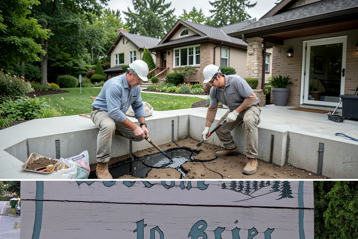 Column Wrap Installation in Brier, Snohomish County, WA - Dry weather allows clean fitting and sealing of the wraps.