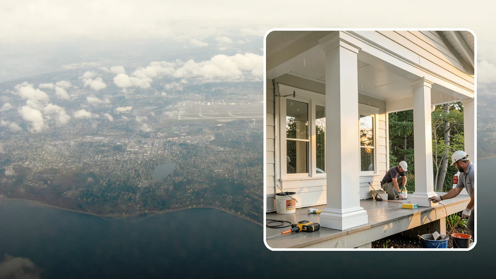 Column Wrap Installation in Burien, King County, WA - Column wrap installation that dresses up porch posts with a durable, finished exterior look.