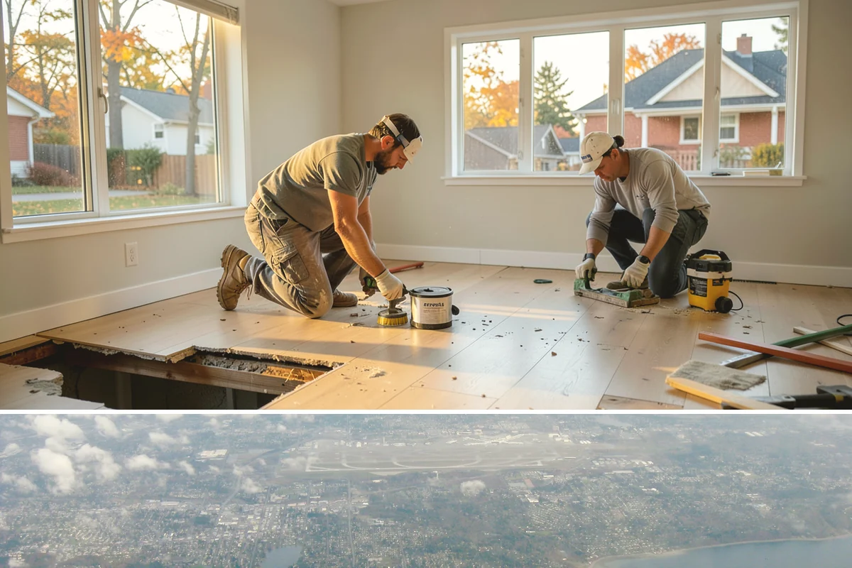 Column Wrap Installation in Burien, King County, WA - Dry weather allows clean fitting and sealing of the wraps.