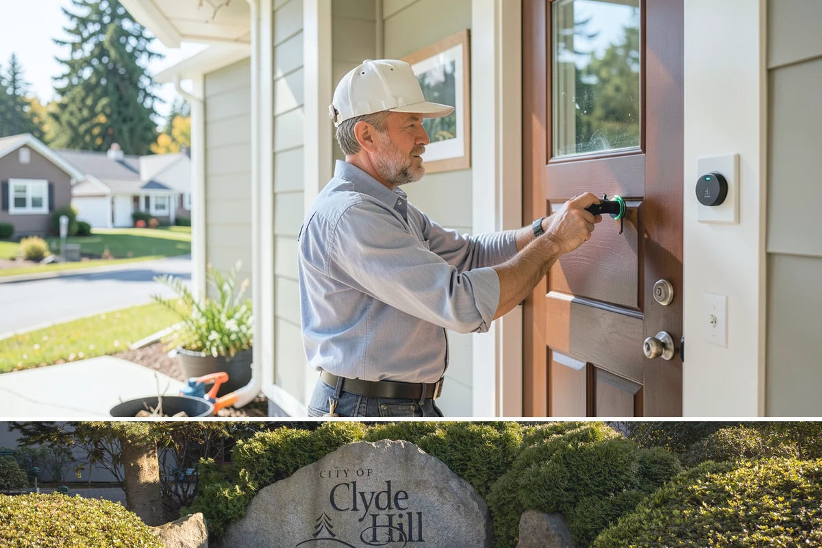 Column Wrap Installation in Clyde Hill, King County, WA - Dry weather allows clean fitting and sealing of the wraps.