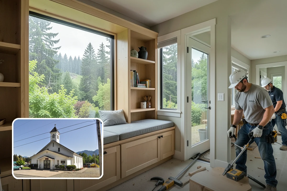Column Wrap Installation in Concrete, Skagit County, WA - Upgrades the look of porch and entry posts