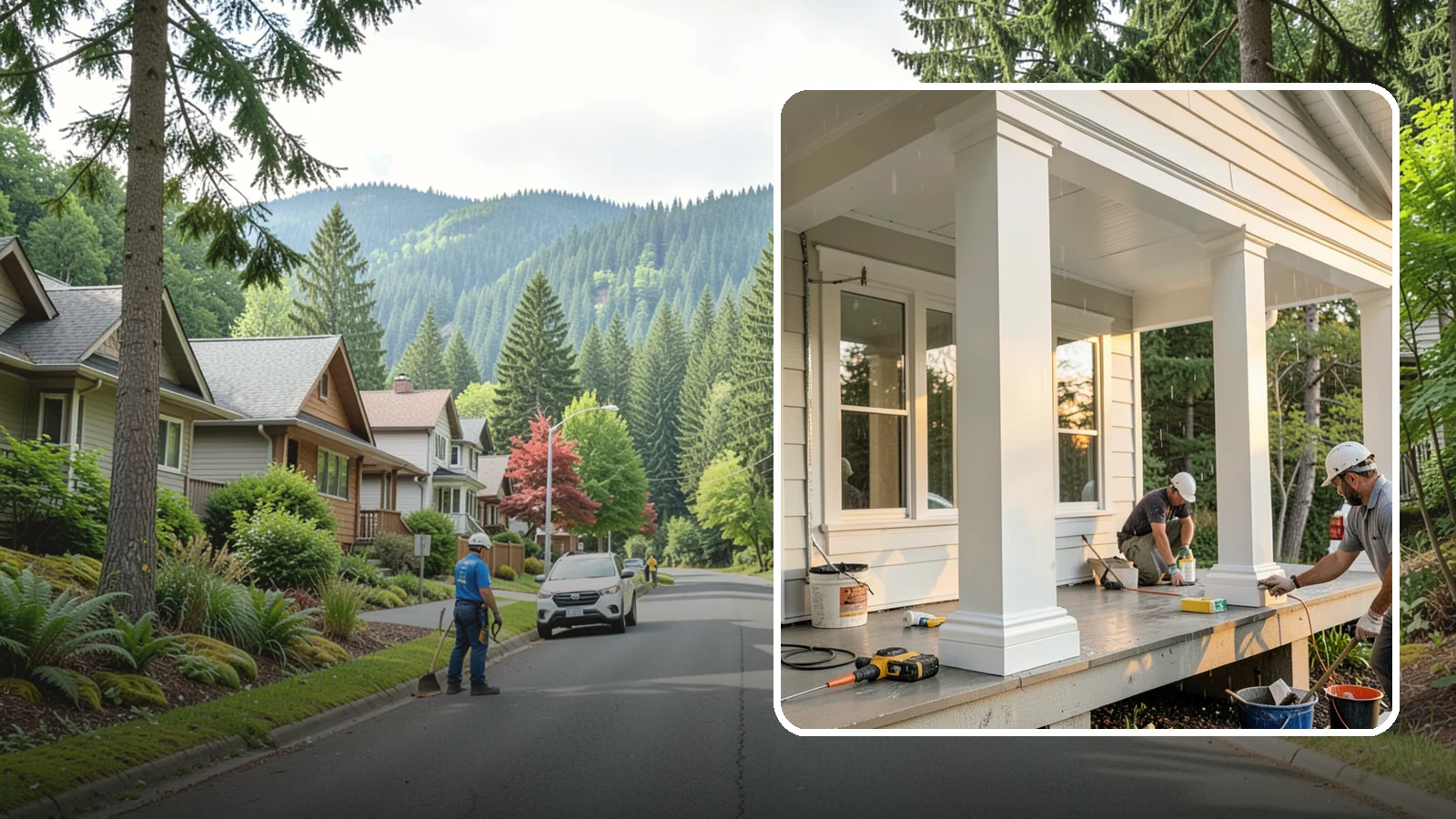 Column Wrap Installation in Darrington, Snohomish County, WA - Column wrap installation that dresses up porch posts with a durable, finished exterior look.