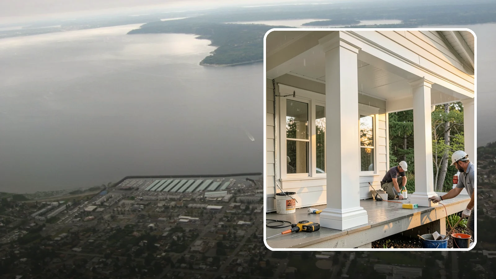 Column Wrap Installation in Des Moines, King County, WA - Column wrap installation that dresses up porch posts with a durable, finished exterior look.