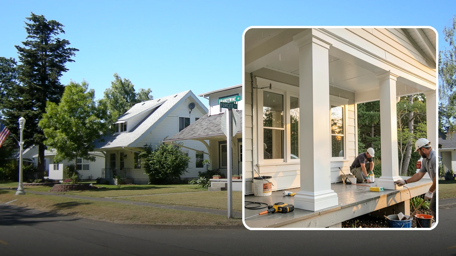 Column Wrap Installation in DuPont, Pierce County, WA - Column wrap installation that dresses up porch posts with a durable, finished exterior look.