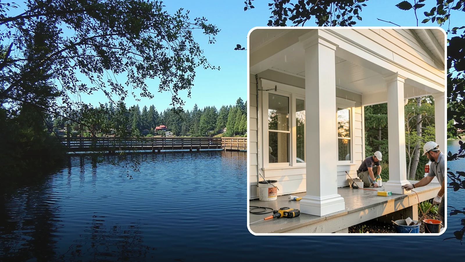 Column Wrap Installation in Federal Way, King County, WA - Column wrap installation that dresses up porch posts with a durable, finished exterior look.