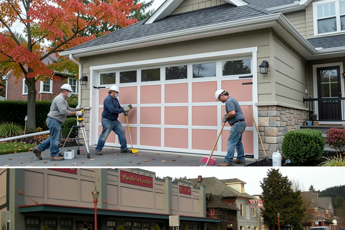 Column Wrap Installation in Issaquah, King County, WA - Dry weather allows clean fitting and sealing of the wraps.