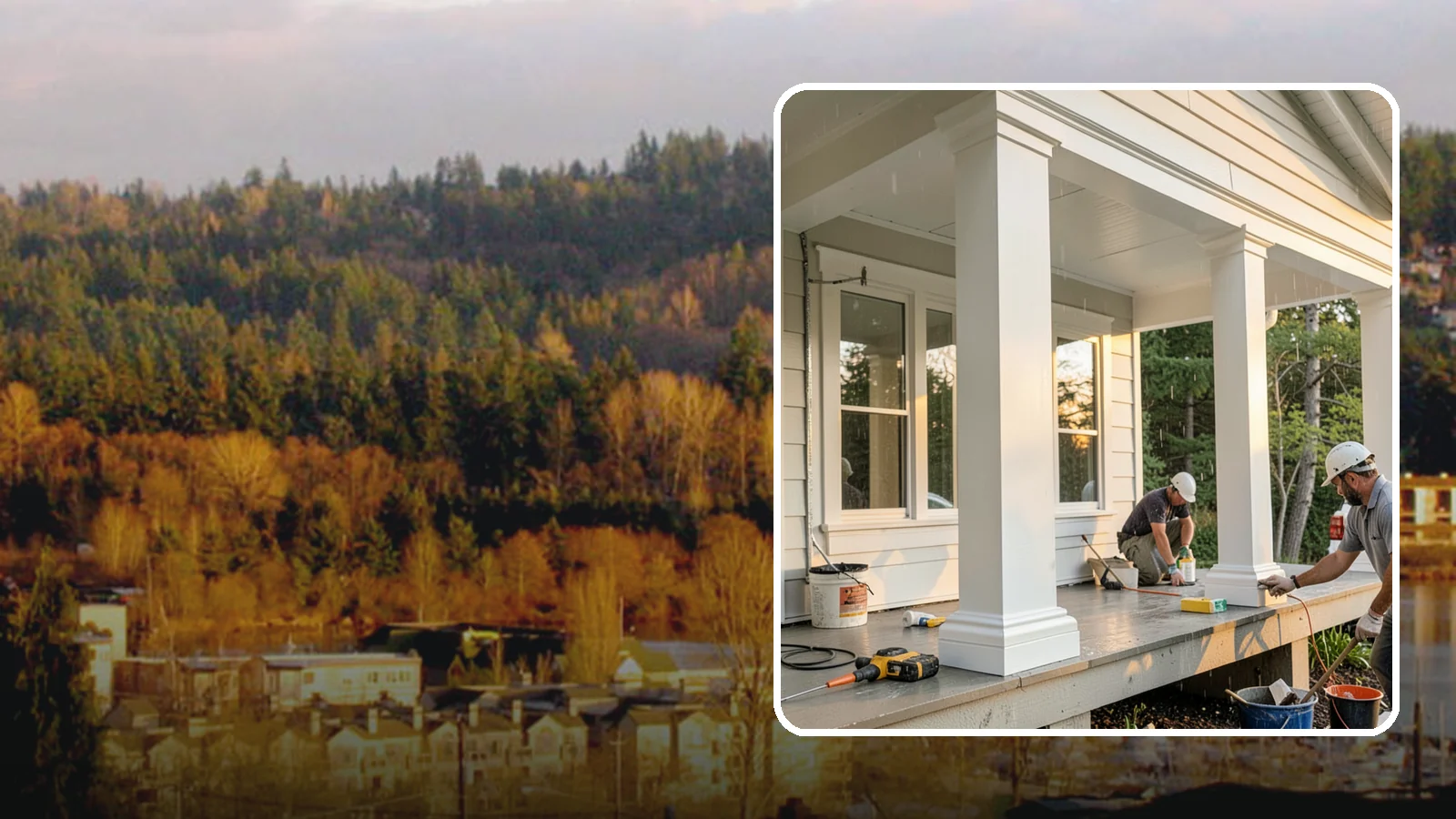 Column Wrap Installation in Kenmore, King County, WA - Column wrap installation that dresses up porch posts with a durable, finished exterior look.