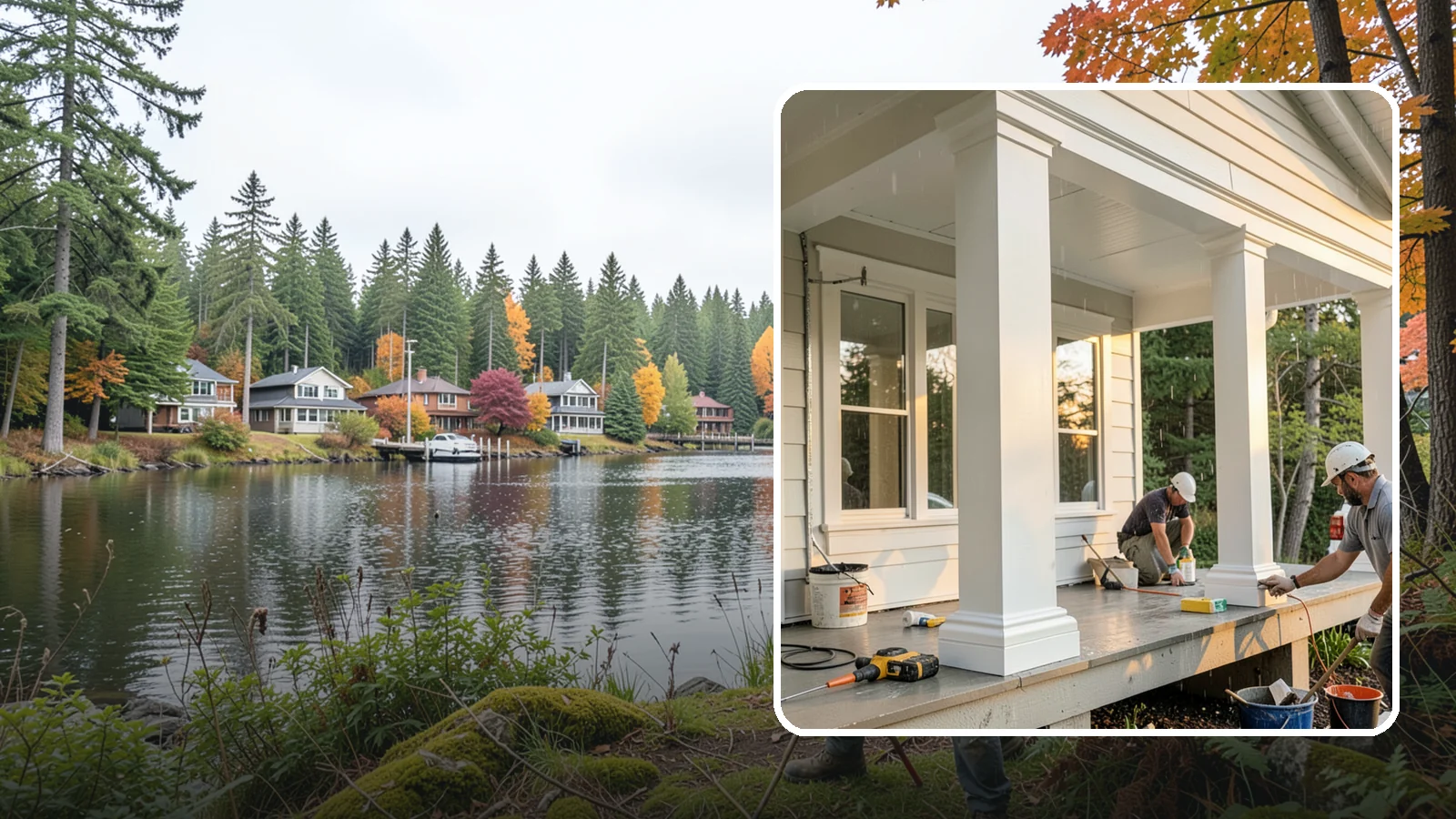 Column Wrap Installation in La Conner, Skagit County, WA - Column wrap installation that dresses up porch posts with a durable, finished exterior look.