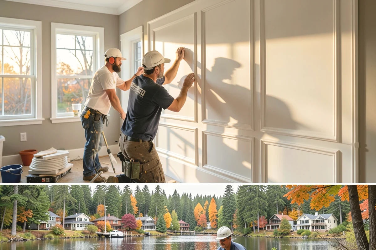 Column Wrap Installation in La Conner, Skagit County, WA - Dry weather allows clean fitting and sealing of the wraps.