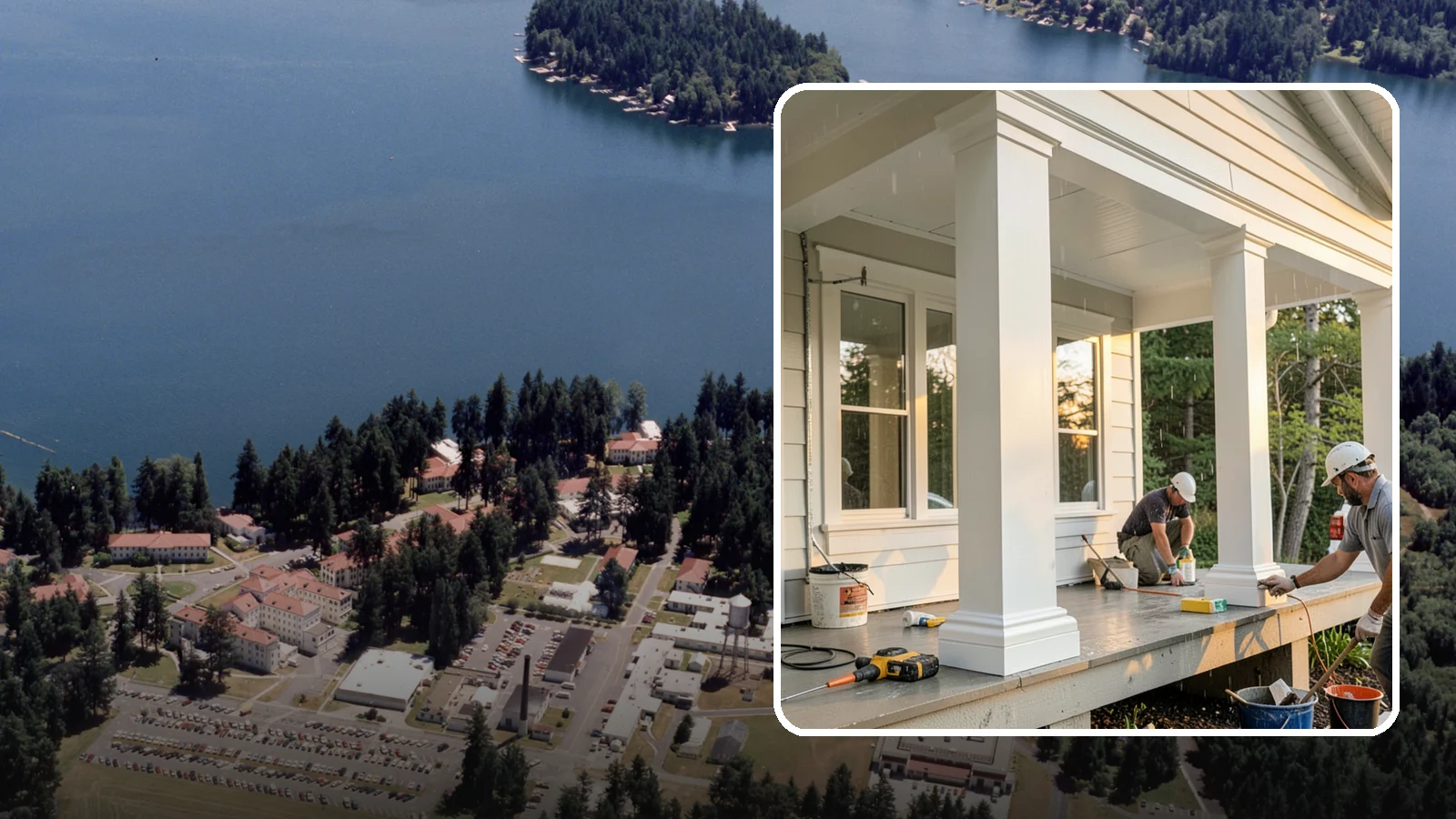 Column Wrap Installation in Lakewood, Pierce County, WA - Column wrap installation that dresses up porch posts with a durable, finished exterior look.