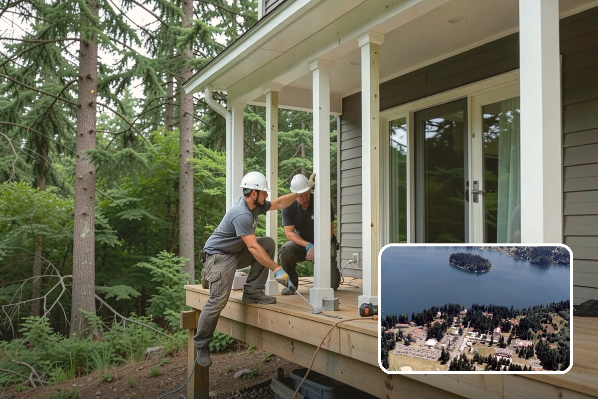 Column Wrap Installation in Lakewood, Pierce County, WA - Upgrades the look of porch and entry posts