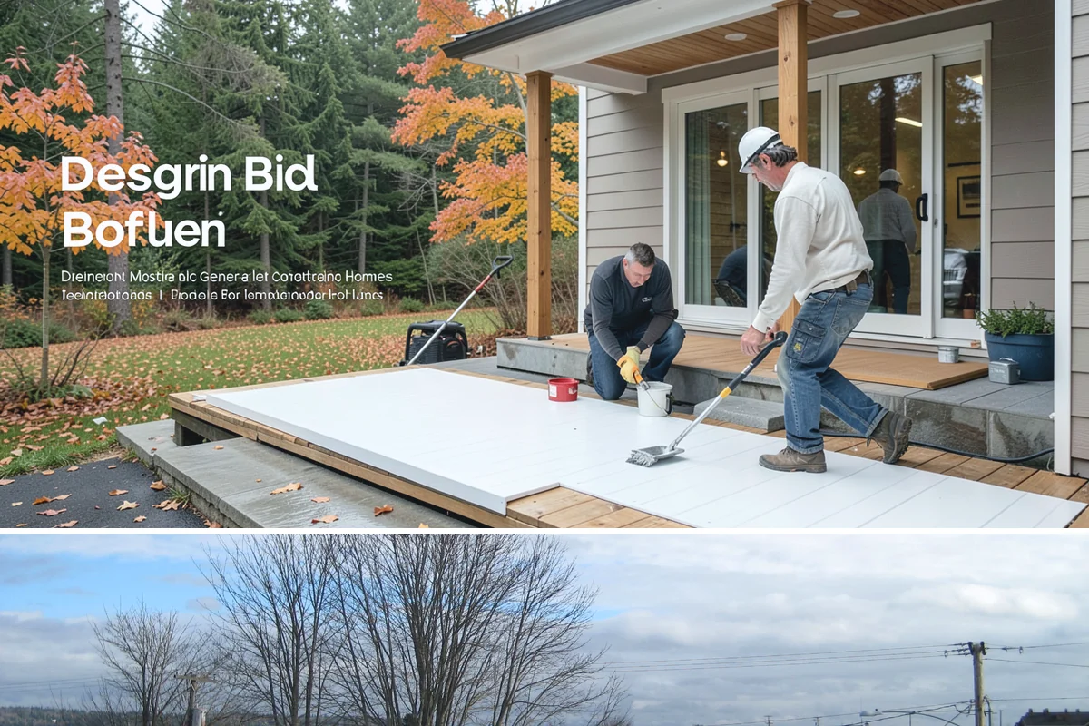 Column Wrap Installation in Langley, Island County, WA - Dry weather allows clean fitting and sealing of the wraps.