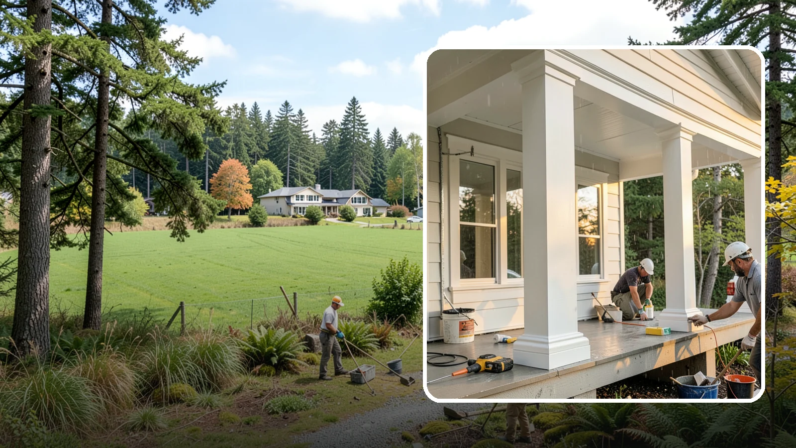 Column Wrap Installation in Lyman, Skagit County, WA - Column wrap installation that dresses up porch posts with a durable, finished exterior look.