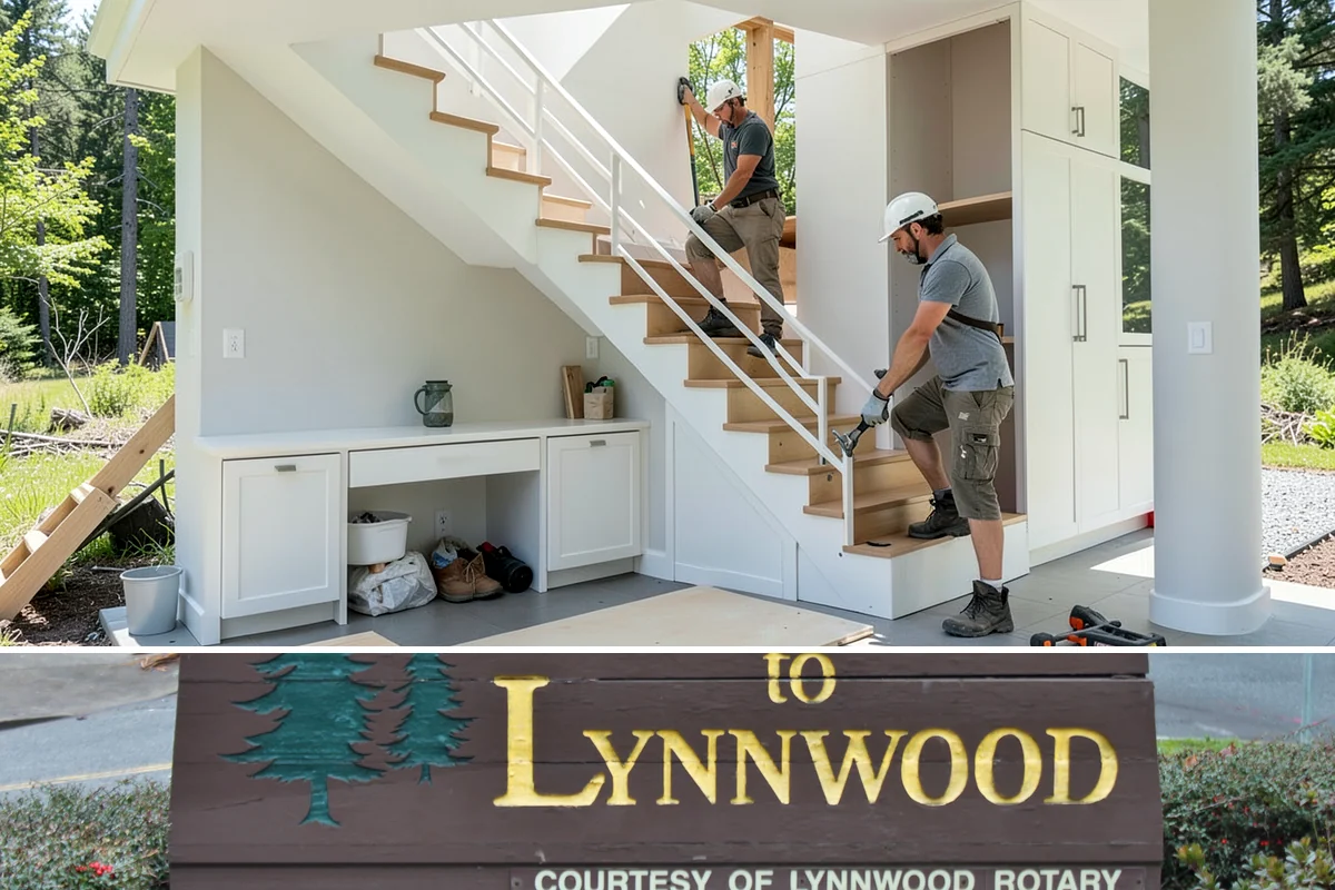 Column Wrap Installation in Lynnwood, Snohomish County, WA - Dry weather allows clean fitting and sealing of the wraps.