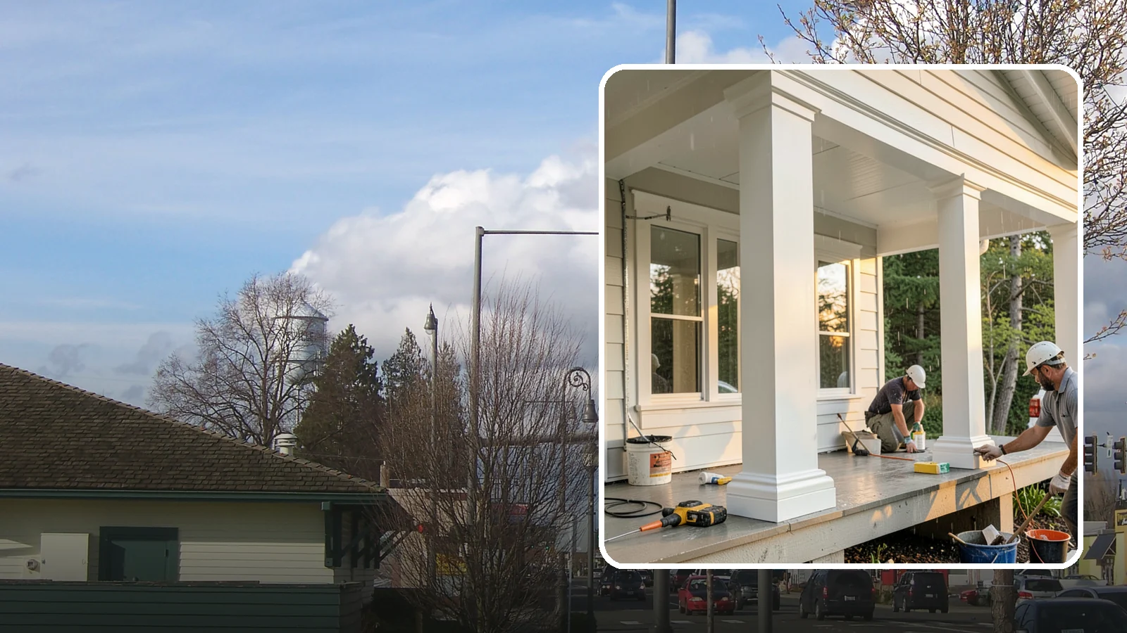 Column Wrap Installation in Marysville, Snohomish County, WA - Column wrap installation that dresses up porch posts with a durable, finished exterior look.