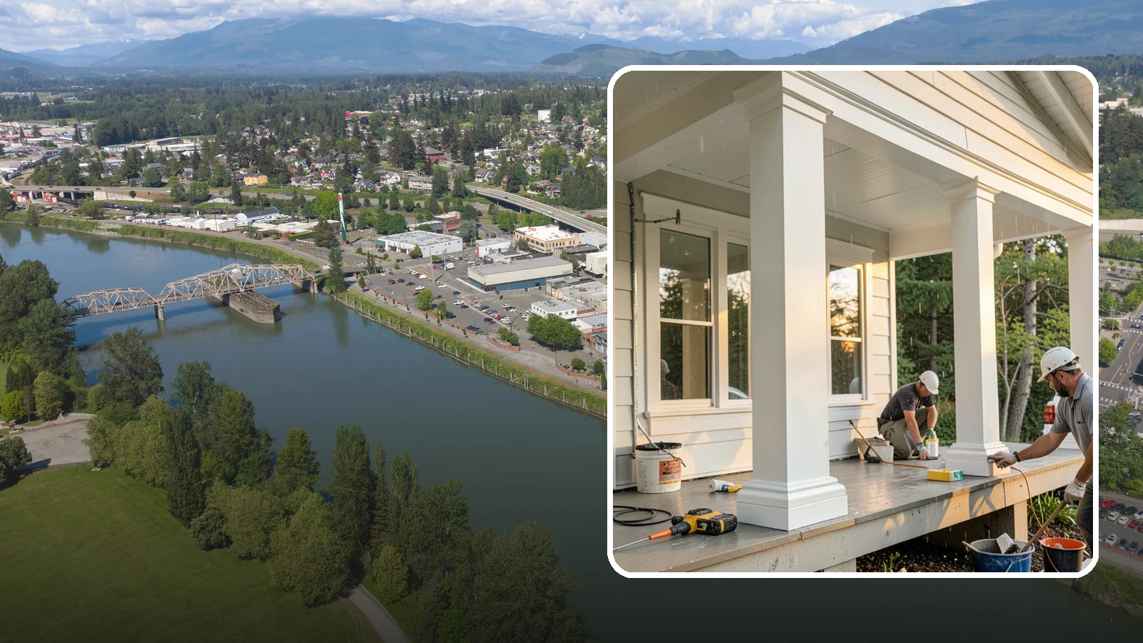 Column Wrap Installation in Mount Vernon, Skagit County, WA - Column wrap installation that dresses up porch posts with a durable, finished exterior look.