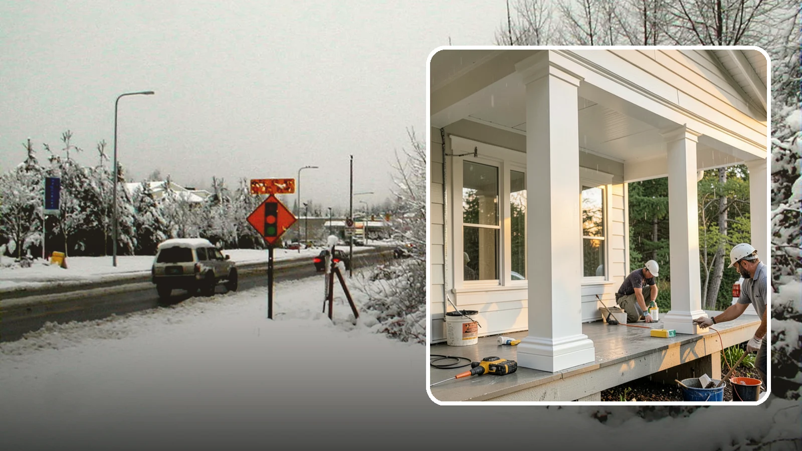 Column Wrap Installation in Newcastle, King County, WA - Column wrap installation that dresses up porch posts with a durable, finished exterior look.