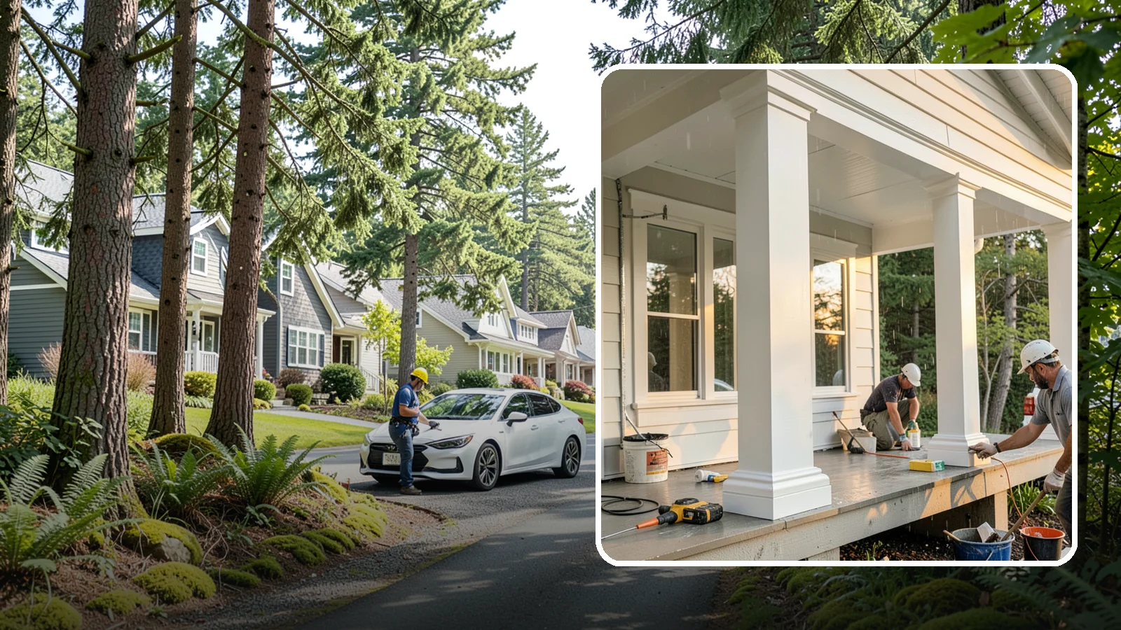 Column Wrap Installation in Normandy Park, King County, WA - Column wrap installation that dresses up porch posts with a durable, finished exterior look.