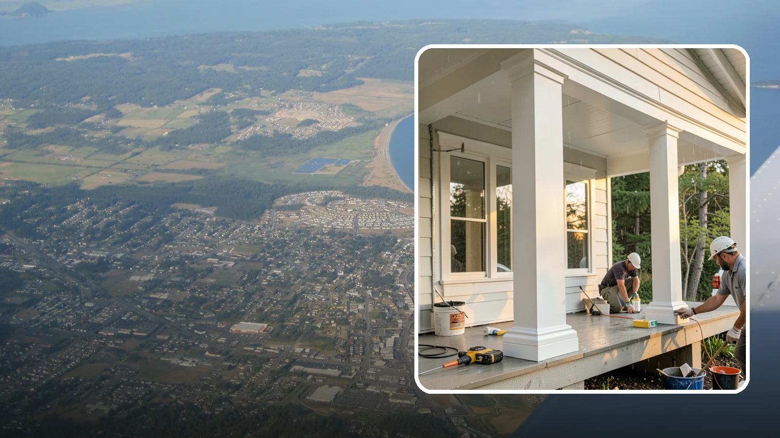 Column Wrap Installation in Oak Harbor, Island County, WA - Column wrap installation that dresses up porch posts with a durable, finished exterior look.