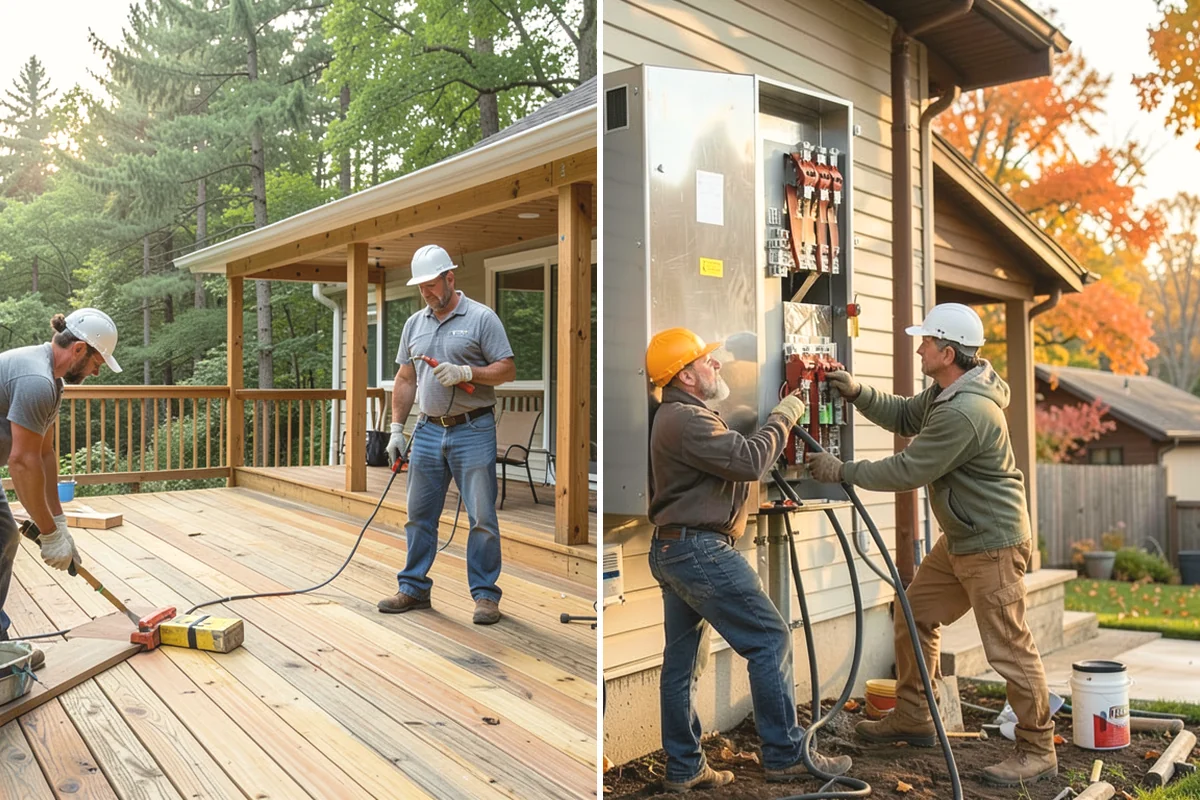 Column Wrap Installation in Oak Harbor, Island County, WA - Measure the posts and select wrap material