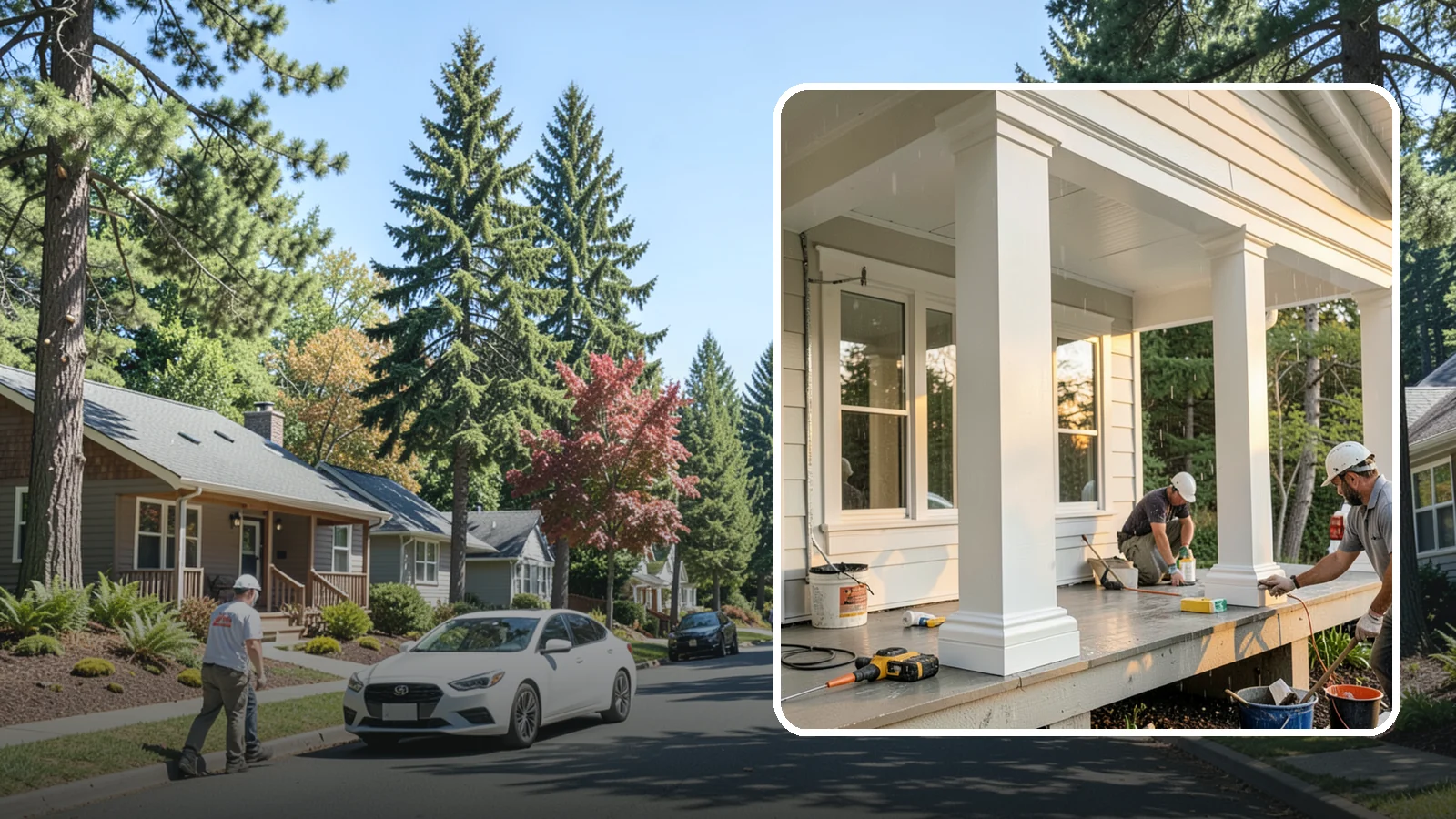 Column Wrap Installation in Orting, Pierce County, WA - Column wrap installation that dresses up porch posts with a durable, finished exterior look.
