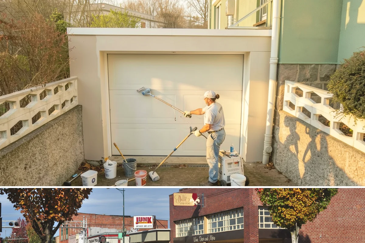 Column Wrap Installation in Puyallup, Pierce County, WA - Dry weather allows clean fitting and sealing of the wraps.