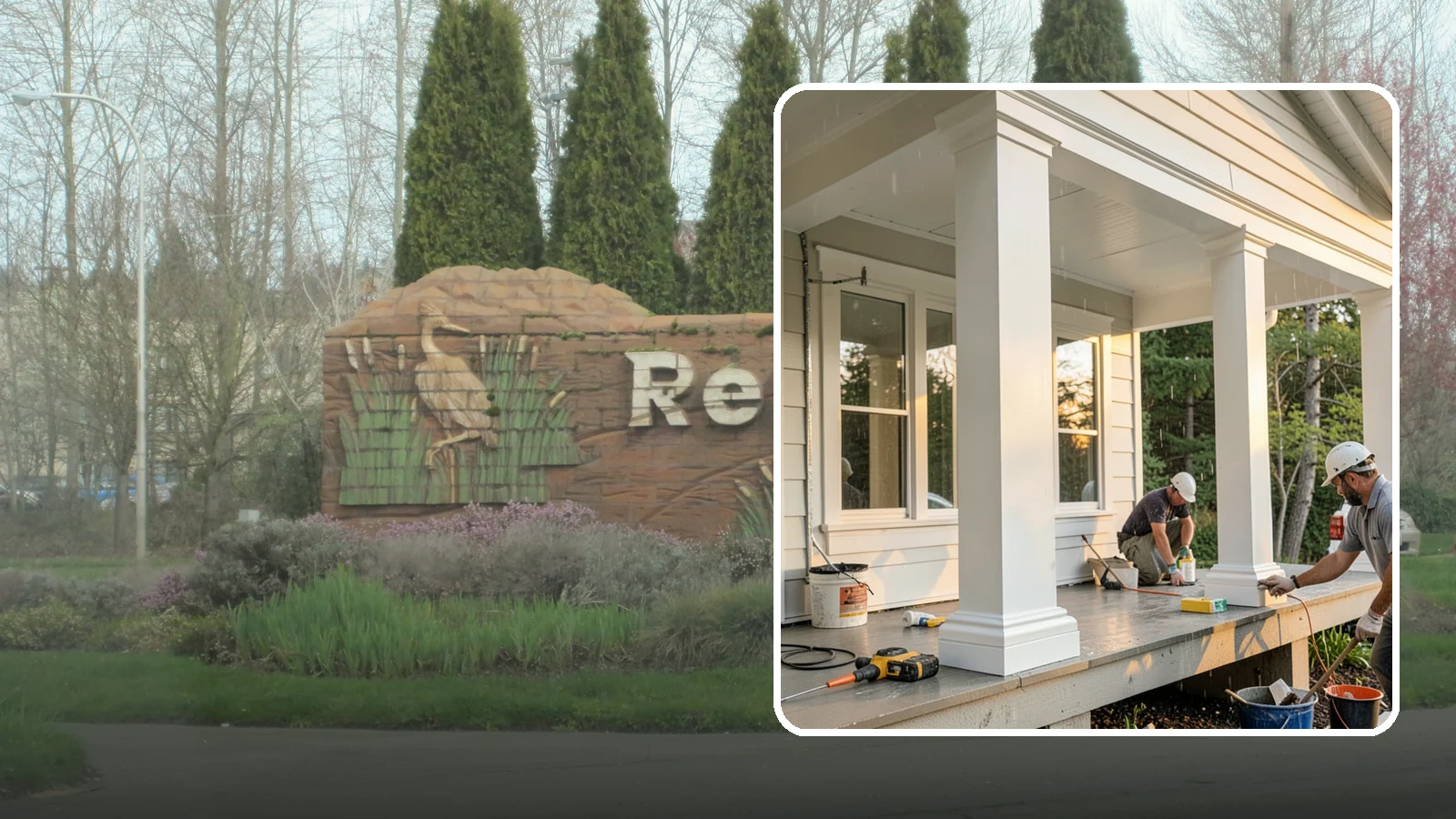 Column Wrap Installation in Renton, King County, WA - Column wrap installation that dresses up porch posts with a durable, finished exterior look.