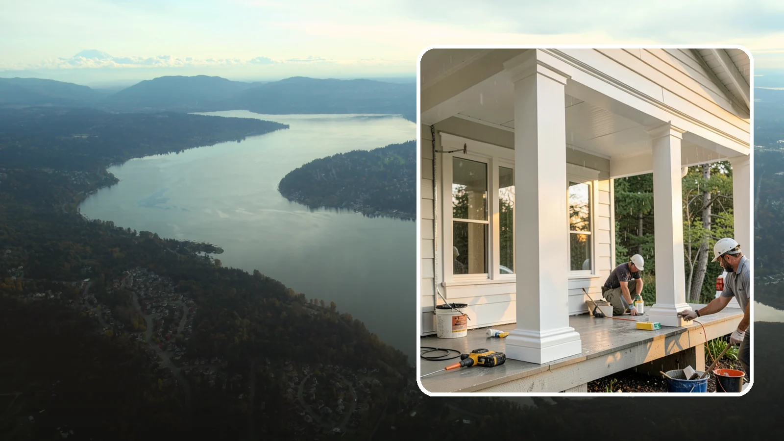 Column Wrap Installation in Sammamish, King County, WA - Column wrap installation that dresses up porch posts with a durable, finished exterior look.