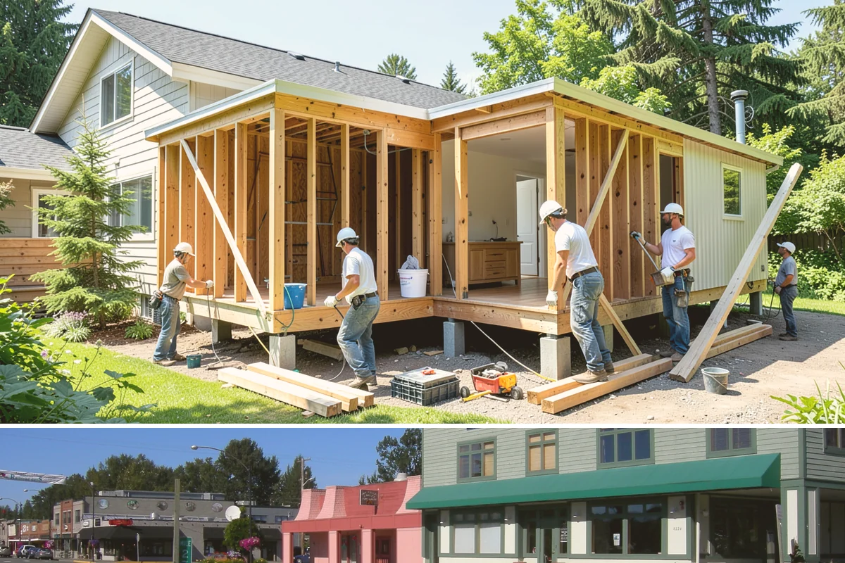 Column Wrap Installation in Snoqualmie, King County, WA - Dry weather allows clean fitting and sealing of the wraps.