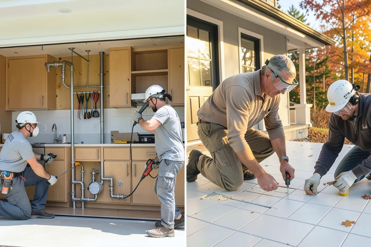 Column Wrap Installation in South Prairie, Pierce County, WA - Measure the posts and select wrap material