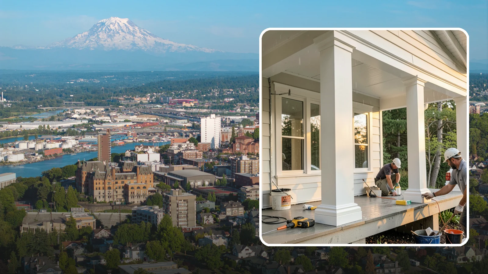 Column Wrap Installation in Tacoma, Pierce County, WA - Column wrap installation that dresses up porch posts with a durable, finished exterior look.