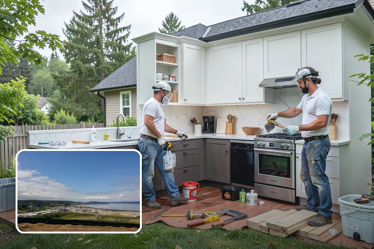 Column Wrap Installation in University Place, Pierce County, WA - Upgrades the look of porch and entry posts