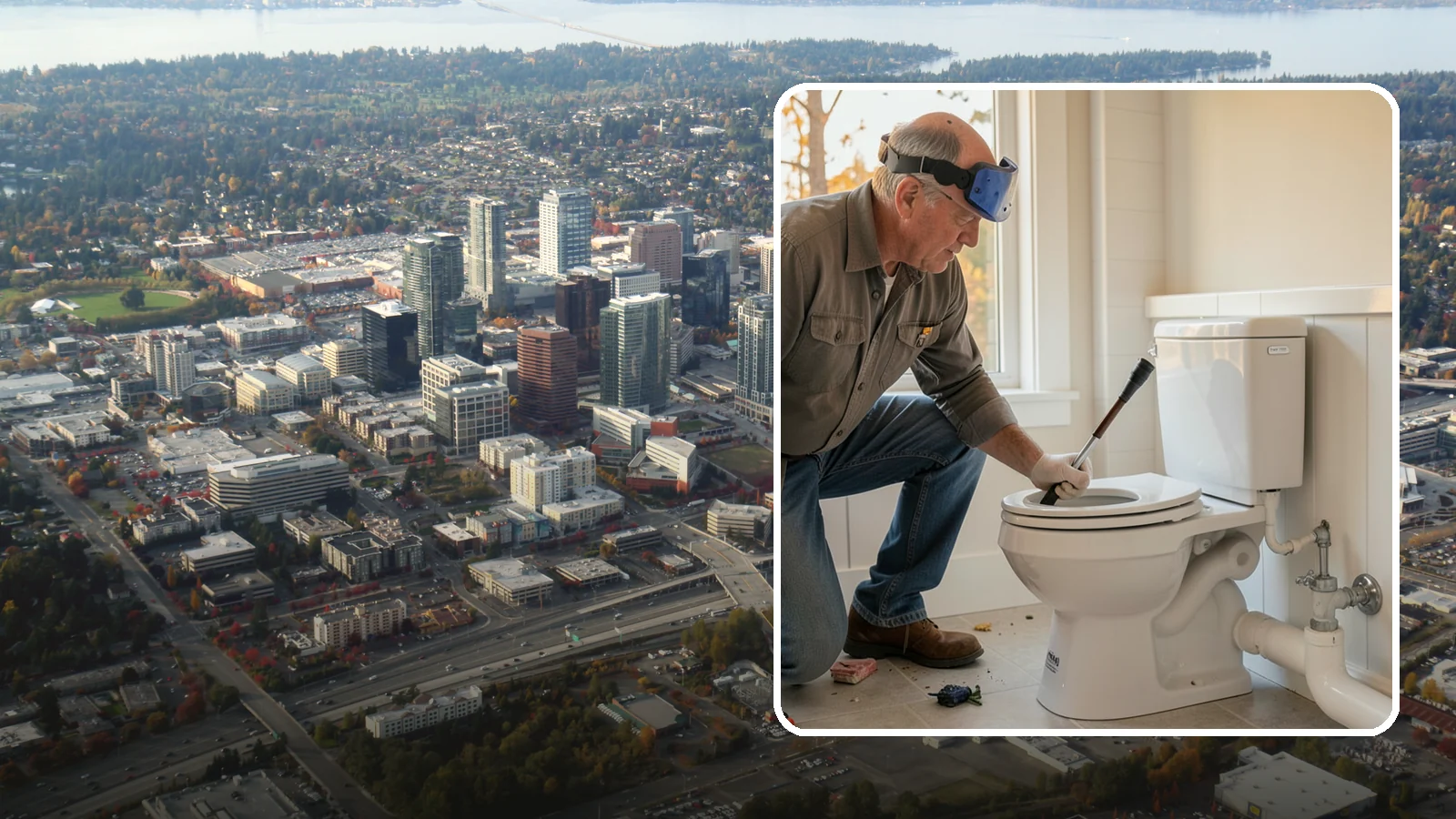 Comfort-Height Toilet Installation in Bellevue, King County, WA - A comfort-height toilet installation sets a taller bowl that is easier to sit down on and stand up from.