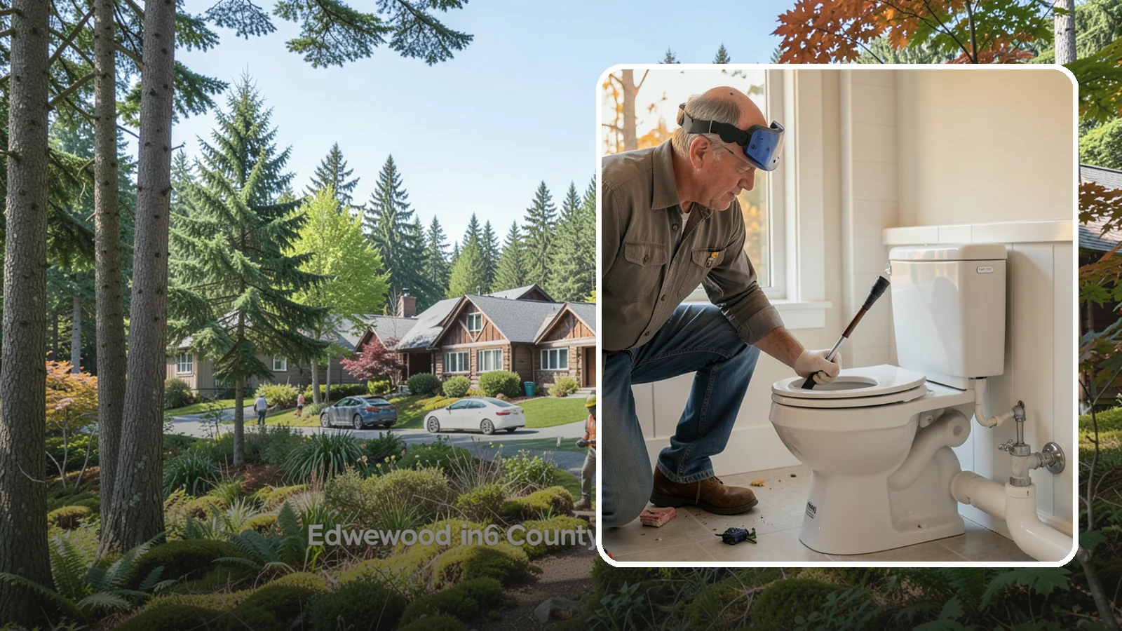 Comfort-Height Toilet Installation in Edgewood, Pierce County, WA - A comfort-height toilet installation sets a taller bowl that is easier to sit down on and stand up from.