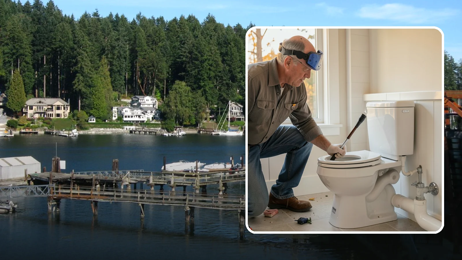 Comfort-Height Toilet Installation in Gig Harbor, Pierce County, WA - A comfort-height toilet installation sets a taller bowl that is easier to sit down on and stand up from.