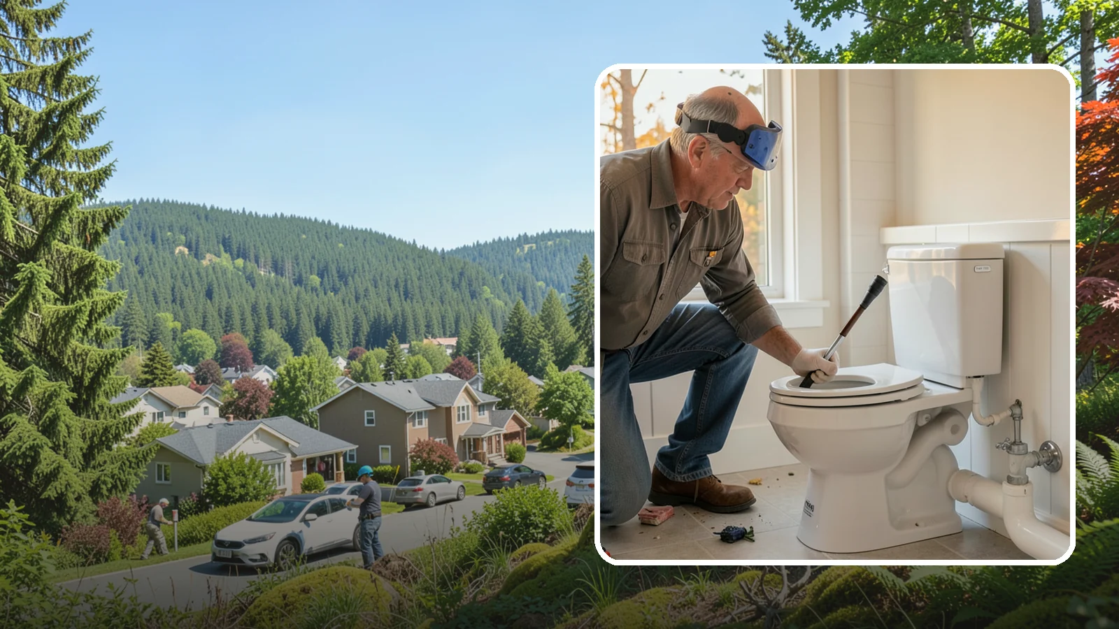 Comfort-Height Toilet Installation in Index, Snohomish County, WA - A comfort-height toilet installation sets a taller bowl that is easier to sit down on and stand up from.