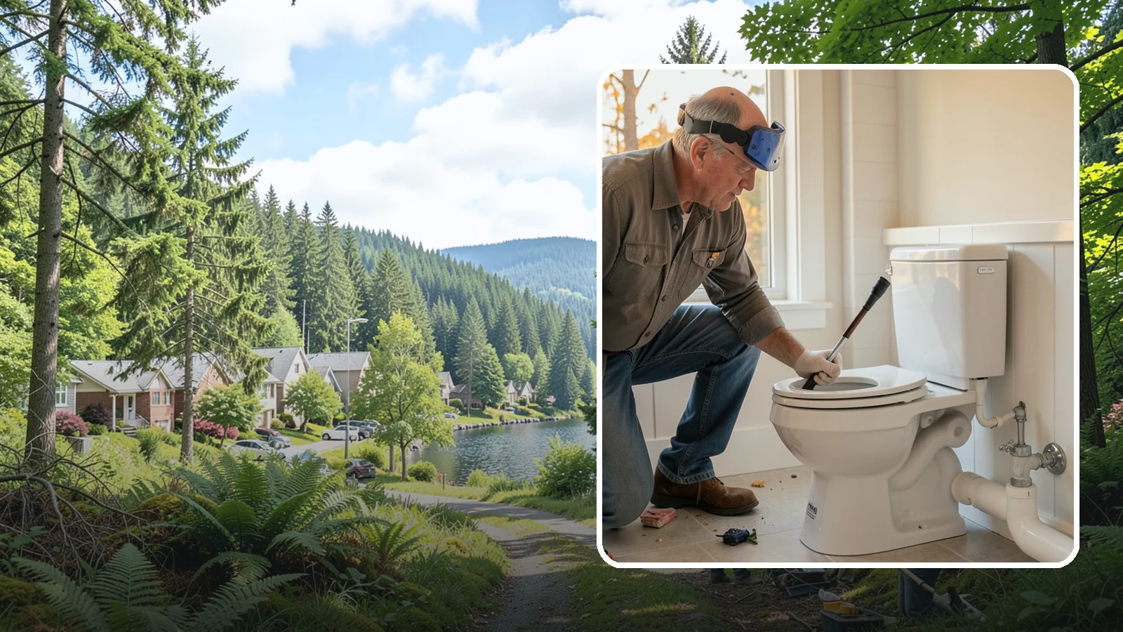 Comfort-Height Toilet Installation in Lake Forest Park, King County, WA - A comfort-height toilet installation sets a taller bowl that is easier to sit down on and stand up from.