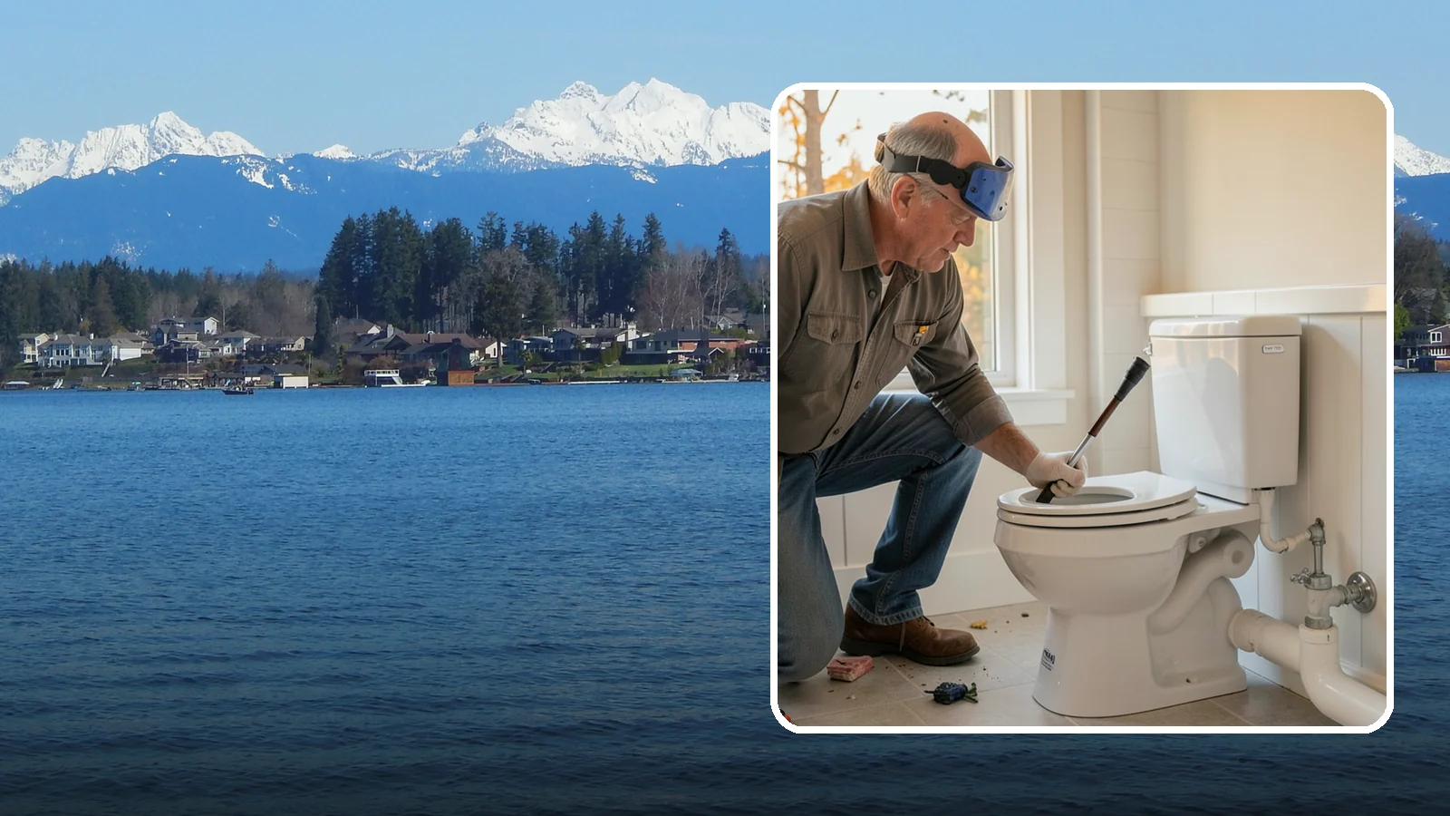 Comfort-Height Toilet Installation in Lake Stevens, Snohomish County, WA - A comfort-height toilet installation sets a taller bowl that is easier to sit down on and stand up from.