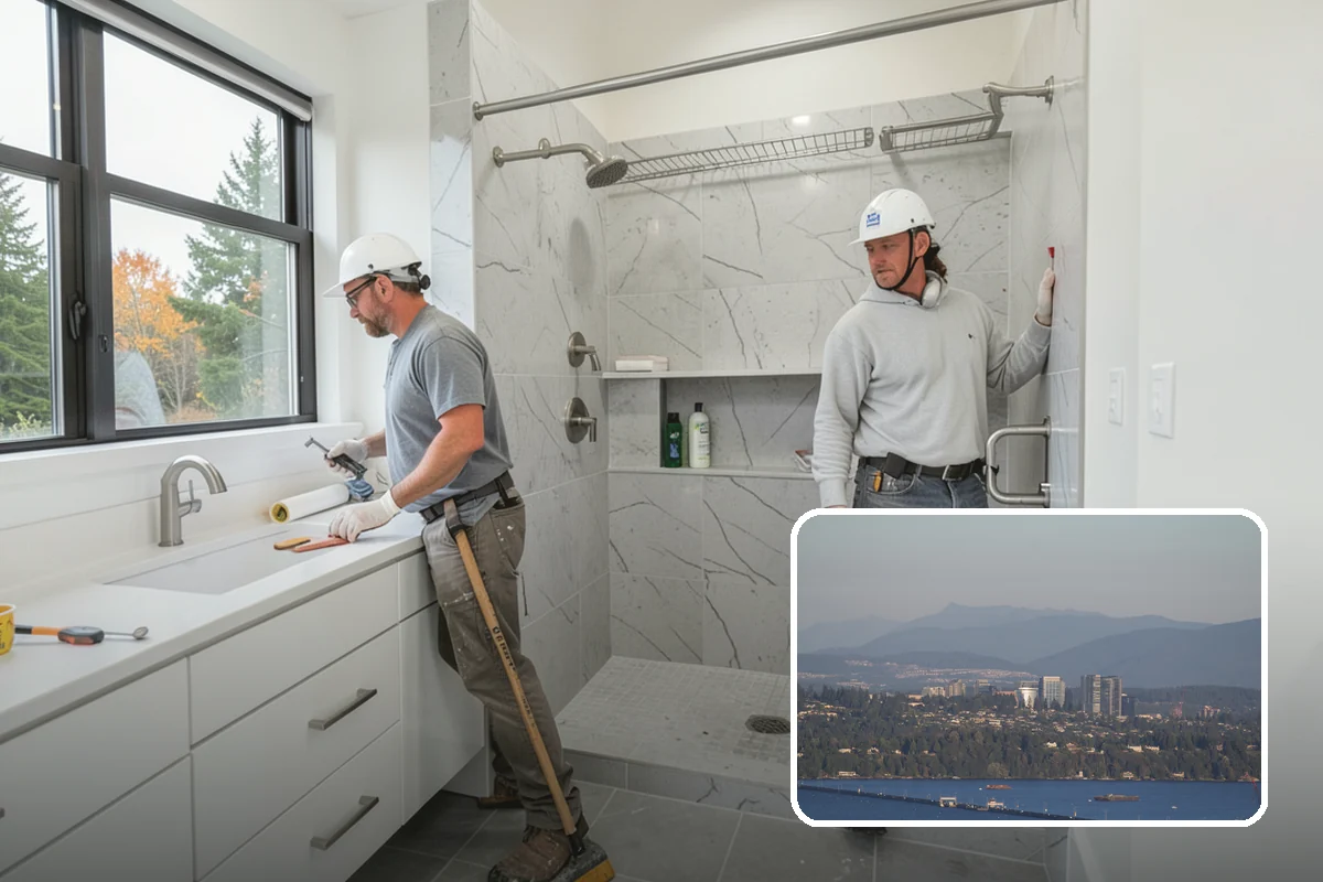 Comfort-Height Toilet Installation in Medina, King County, WA - Reduces strain on knees and back