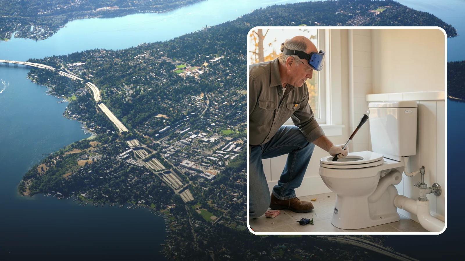 Comfort-Height Toilet Installation in Mercer Island, King County, WA - A comfort-height toilet installation sets a taller bowl that is easier to sit down on and stand up from.