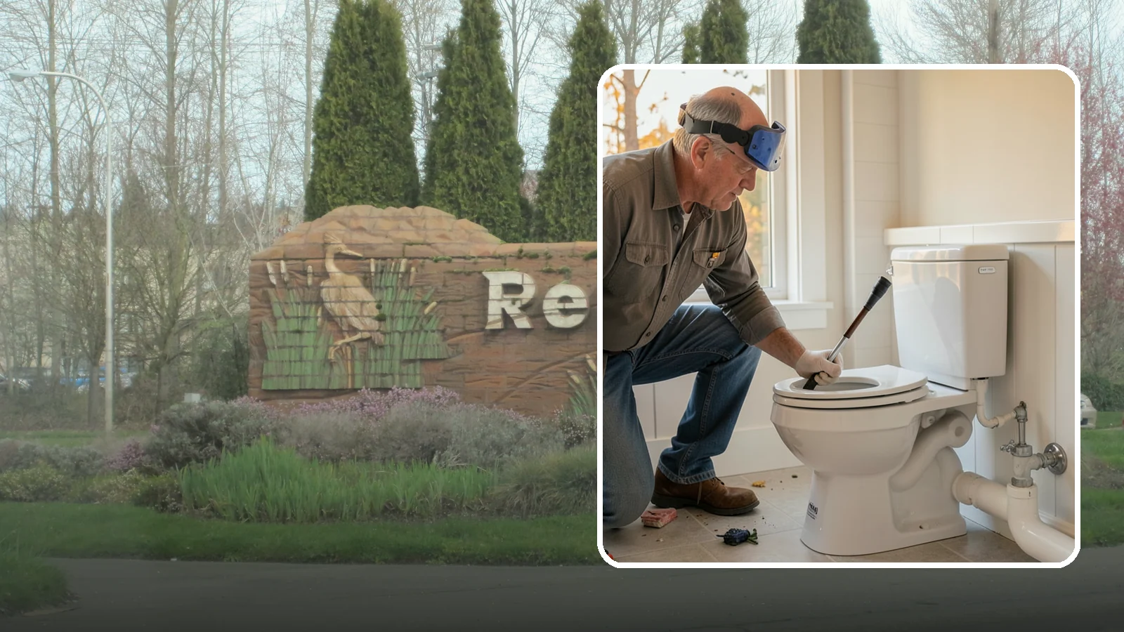 Comfort-Height Toilet Installation in Renton, King County, WA - A comfort-height toilet installation sets a taller bowl that is easier to sit down on and stand up from.