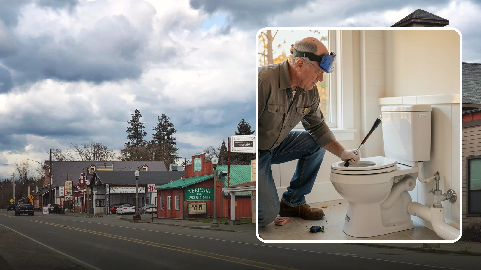 Comfort-Height Toilet Installation in Roy, Pierce County, WA - A comfort-height toilet installation sets a taller bowl that is easier to sit down on and stand up from.