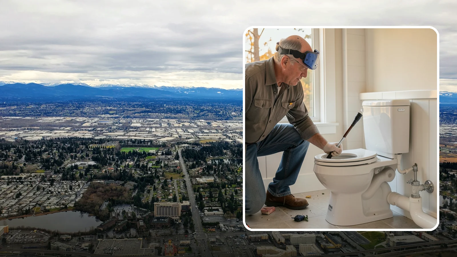 Comfort-Height Toilet Installation in SeaTac, King County, WA - A comfort-height toilet installation sets a taller bowl that is easier to sit down on and stand up from.